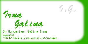 irma galina business card